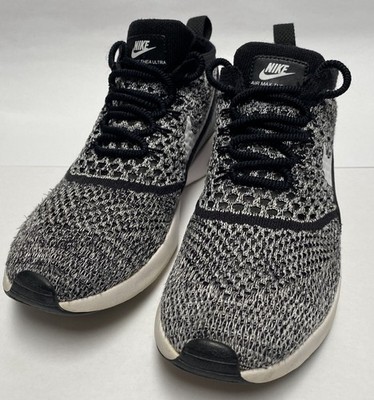 Nike Air Max Thea Ultra FK Black Night Womens 7.5 Gray Sneaker Shoes w/flaws