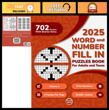 Large Print Fill-In Puzzles Book for Adults  Teens - 700 Word  Number Puzzles
