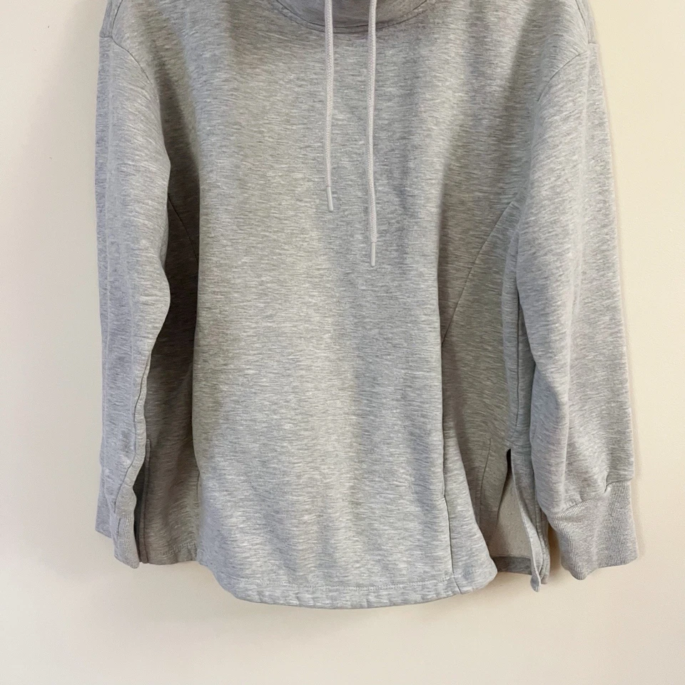 Sudadera pulóver gris con cordón cuello capucha RBX talla grande mezcla de algodón Foto 3 de 4