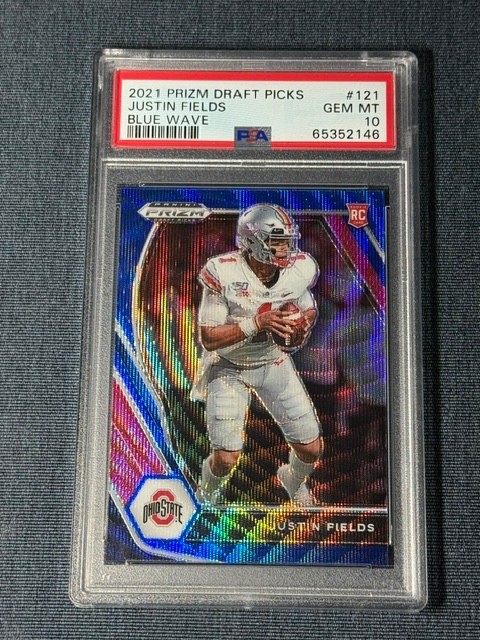 Justin Fields Panini Prizm Draft Picks #121 Blue Wave