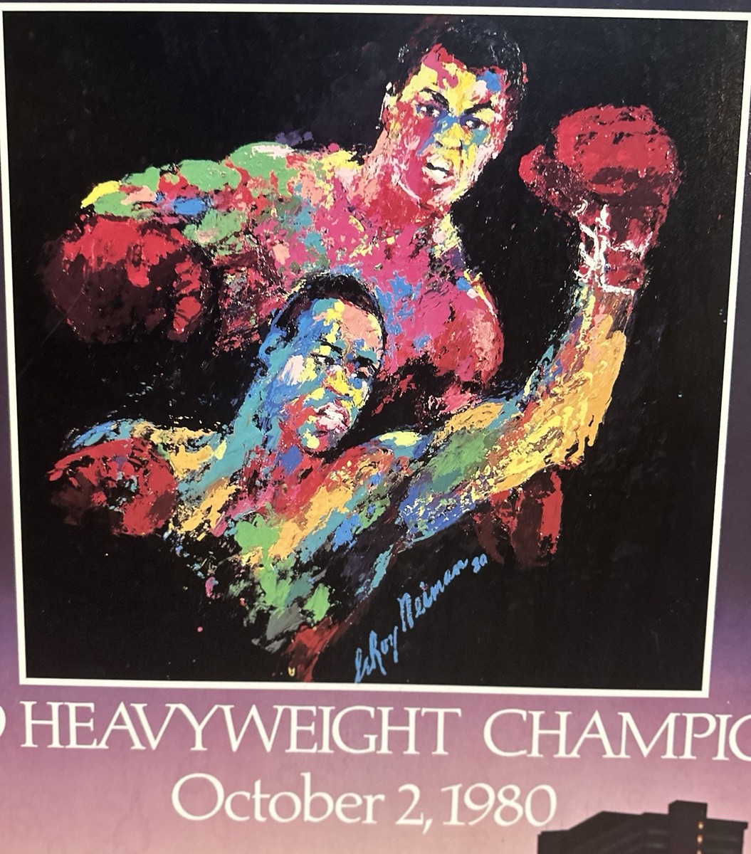 MUHAMMAD ALI vs LARRY HOLMES original Boxing Poster CAESARS 1980
