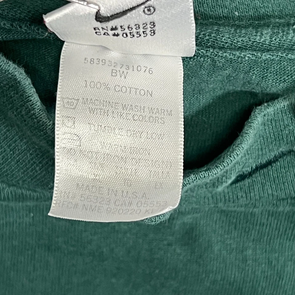 Nike Vintage 90s Made in USA Mock Neck LS T-Shirt Forest Green 100% Cotton XL - Image 3 of 4