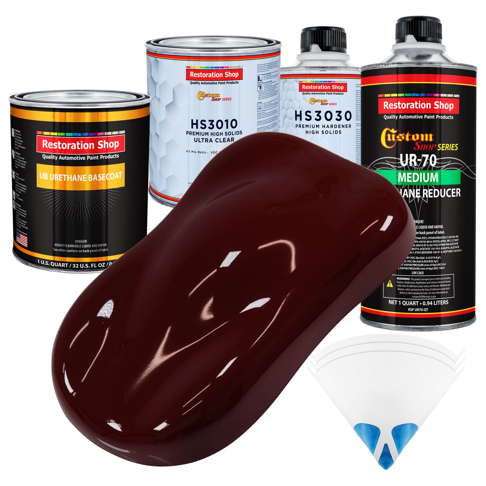 Burgundy Premium Quart Urethane Basecoat Clearcoat Auto Paint Kit