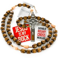 Catholic Rosary Necklace Large Italian Prayer Beads