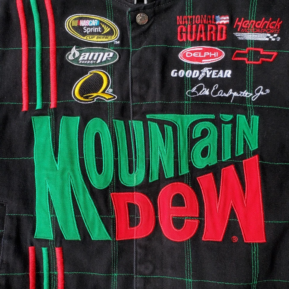Chaqueta bordada JR Nation Youth L 9/10 Mountain Dew AMP Dale Jr NASCAR Foto 3 de 4