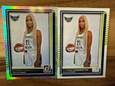2025 Panini Donruss WNBA DiJonai Carrington #27 Holo and Base Dallas Wings