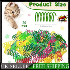 20 Pack Cat Spring Toys for Indoor Cats, Colorful & Durable Plastic Spring Coils