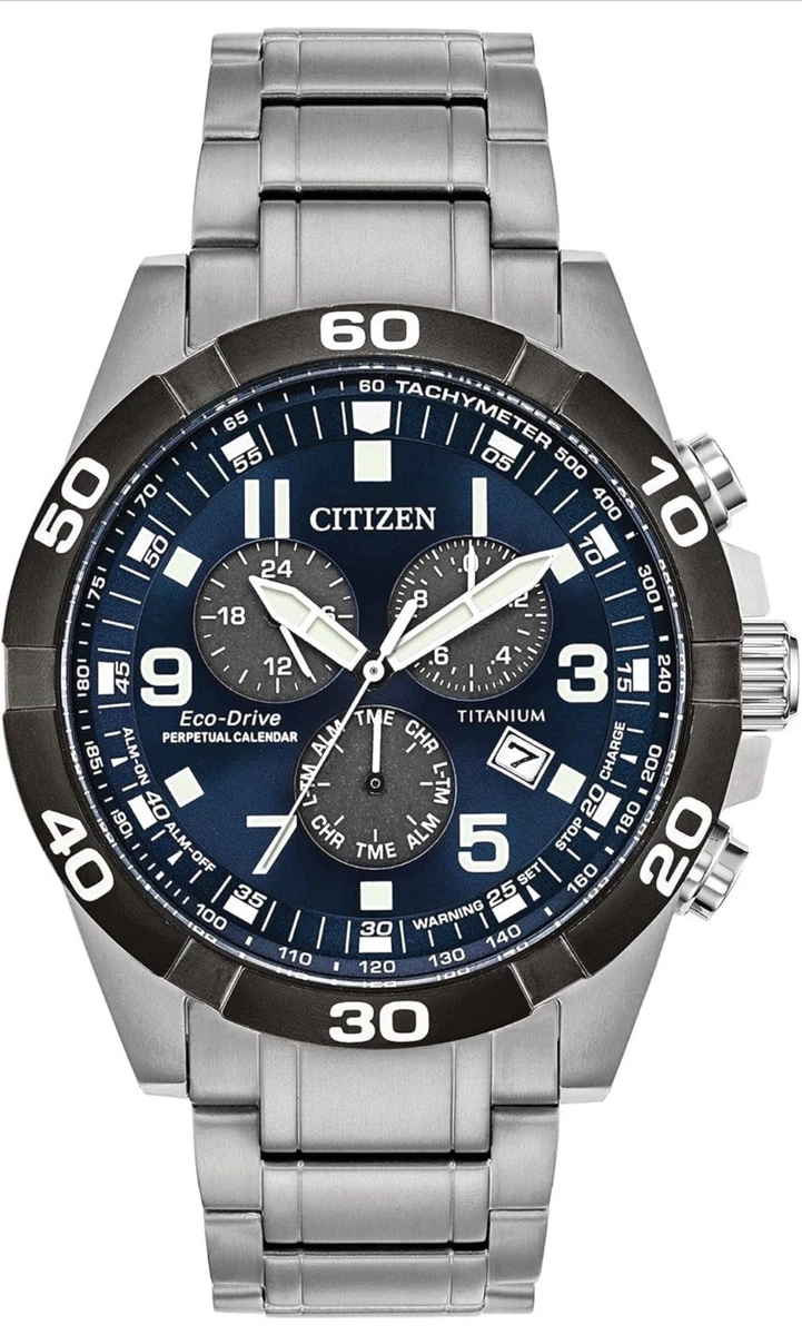 Citizen Eco-Drive Titanium Band Wristwatches with Chronograph for