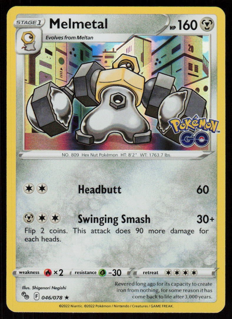 Melmetal 046/078 Holo Rare Pokemon GO Pokemon Lightly Played