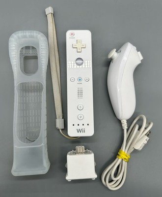 Nintendo Wii Remote RVL-003 White Controller + Motion Plus + Nunchuck OEM TESTED