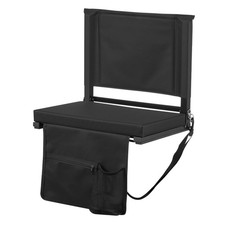Folding Stadium Seat with Backrest and Cushion, Portable Bleacher Chair