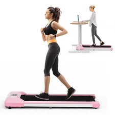 2.25 HP Jogging Machine Walking Pad Under Desk Treadmill w/ Remote Control Pink