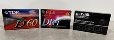 TDK D60 FUJI DR-I 60 Maxell C60 Various Cassette Tapes New Sealed Lot of 3