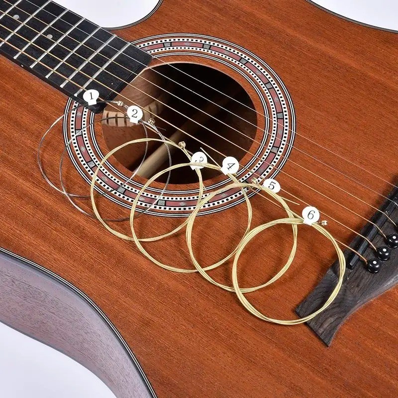 SET 6 CORDE CHITARRA ACUSTICA ALTA QUALITÀ BRONZO FERITO foto 3