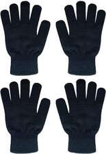 Winter Warm Knit Gloves for Women Teens Stretchy Full Finr Gloves for