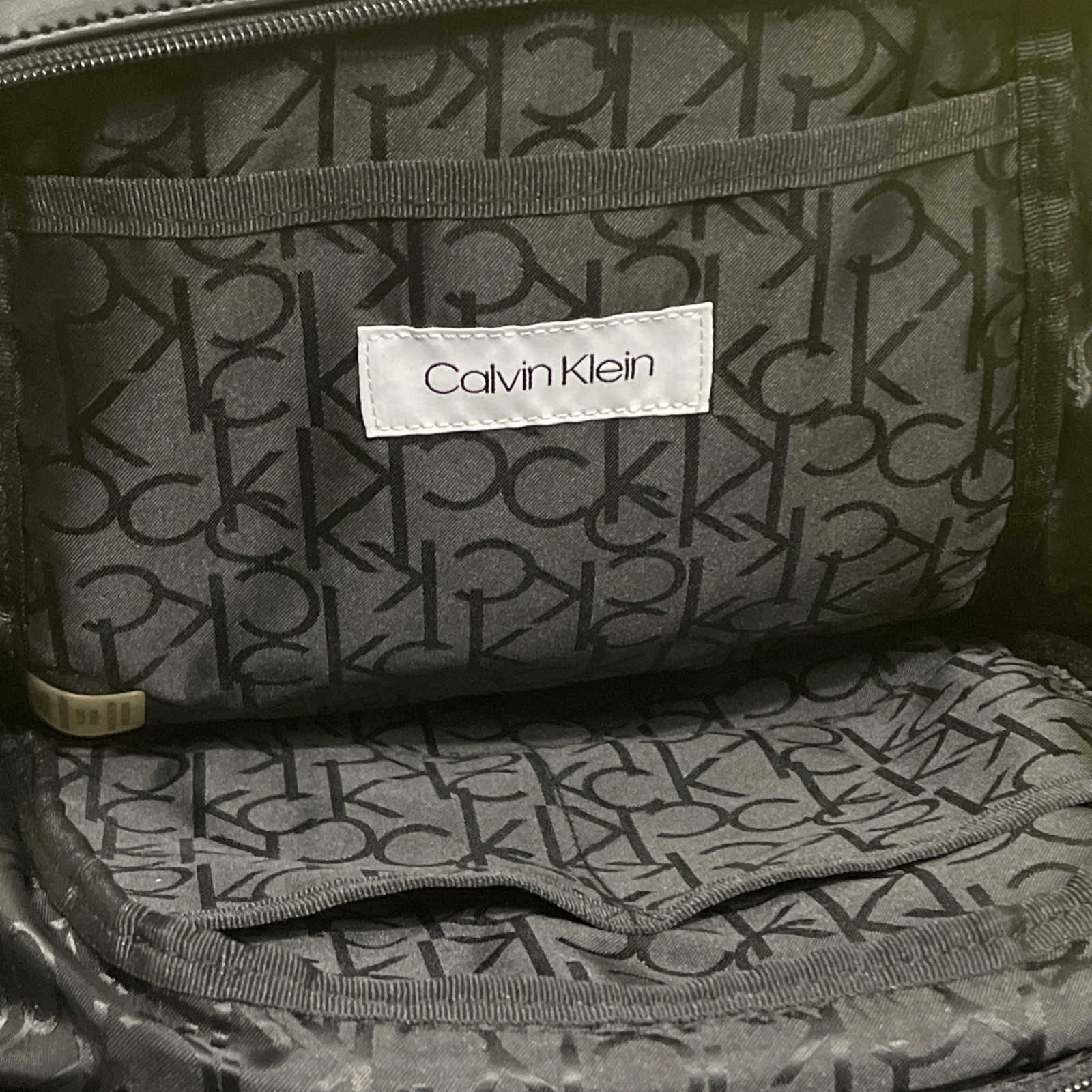Black Calvin Klein Backpack Handbag Ghost LOGO Msrp $178 NWOT — image 6
