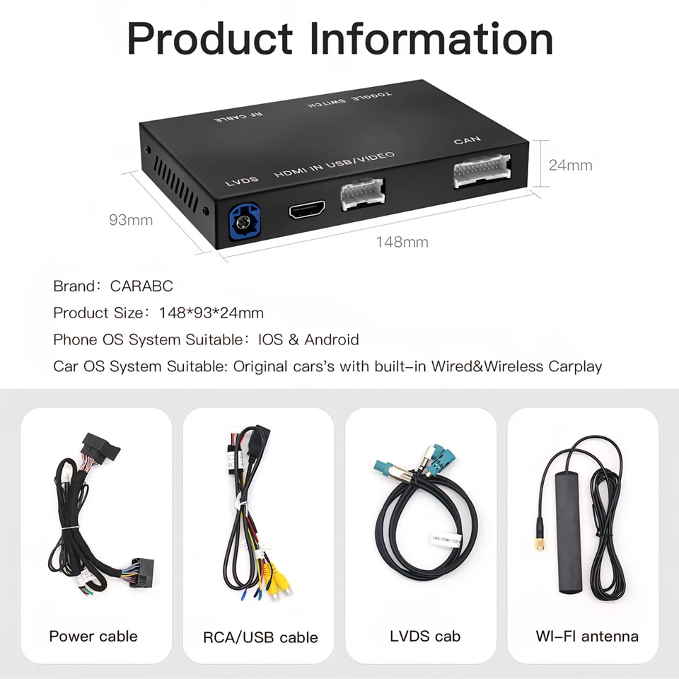 Kabelloses Apple CarPlay & Android Auto Modul für Mercedes NTG 4.5/4.7 C E 11-15 - Bild 3 von 4