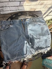 Carhartt Cut Off Denim Shorts Size 40 Light Wash Relaxed Fit