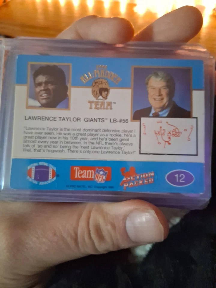 1990 Action Packed The All-Madden Team - Lawrence Taylor #12 - Image 2 of 2