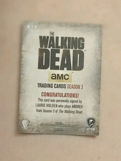 The Walking Dead (Season 3) 11 Autograph Card Set Part 2 A13-A23 Mint Condition. - Image 4 of 4