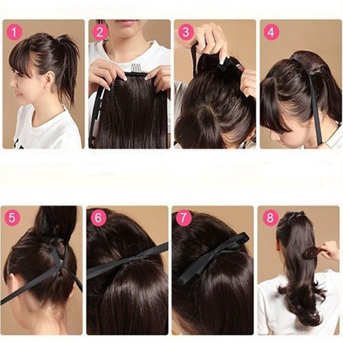 AU 22" Binding/Tie Up Ponytail Drawstring Clip in Hair Extensions Pony Tail HB50 - Picture 9 of 16
