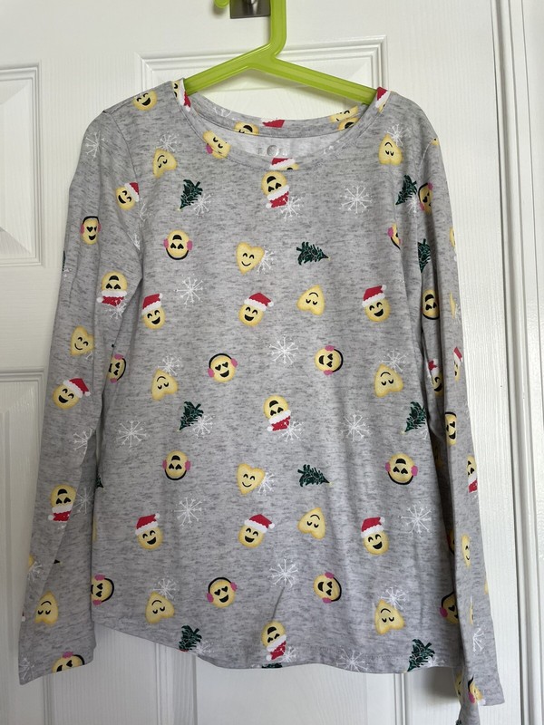 SO Kohl’s Emoji Christmas T-Shirt For Girls- Size 10- EUC