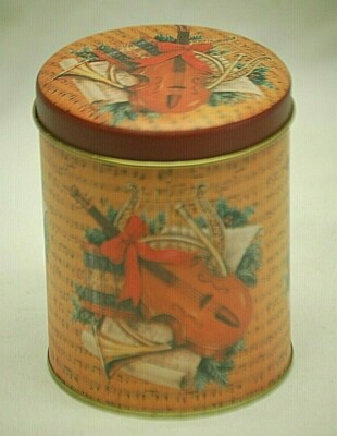 Christmas Music Instruments Candy Tin Box Storage Container Advertising Xmas c