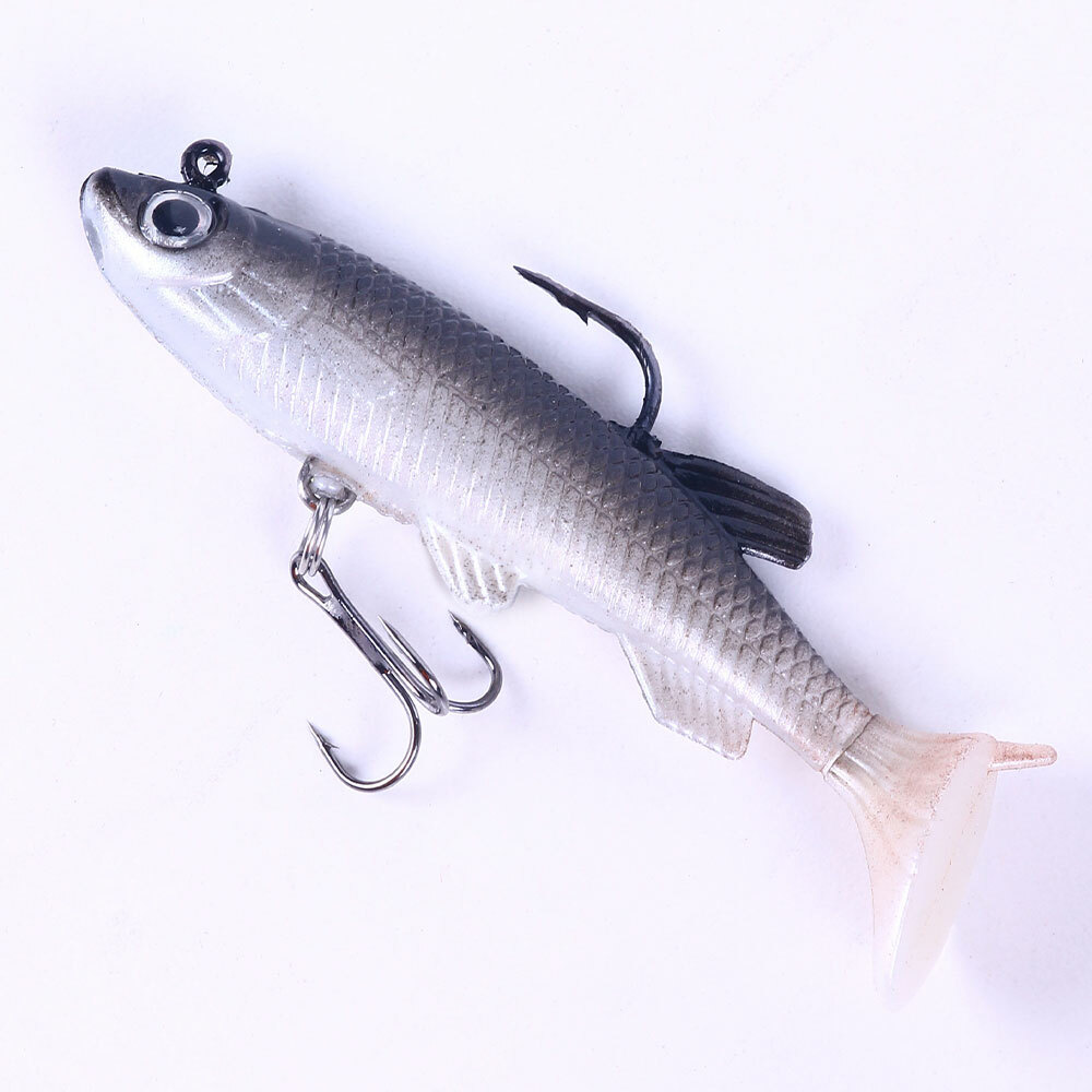 Spinpoler-Leurre de pêche en forme de ver souple, appât Élen silicone avec queue en T, 12cm  18