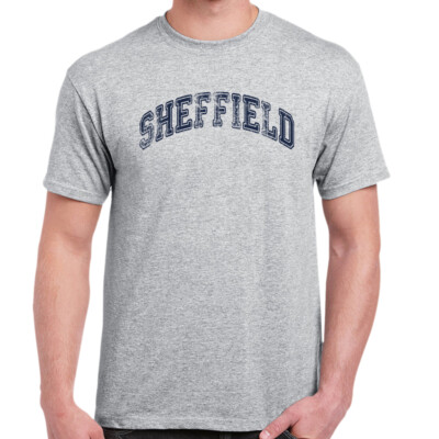 Sheffield T-Shirt Reiseziele Name Bogen Design American Gym Style Geburtstag Geschenk