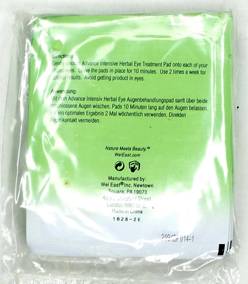 Wei East Eye On Holiday Tratamiento OJO HERBAL INTENSIVO AVANZADO 16 Paquetes Nuevo Foto 4 de 4