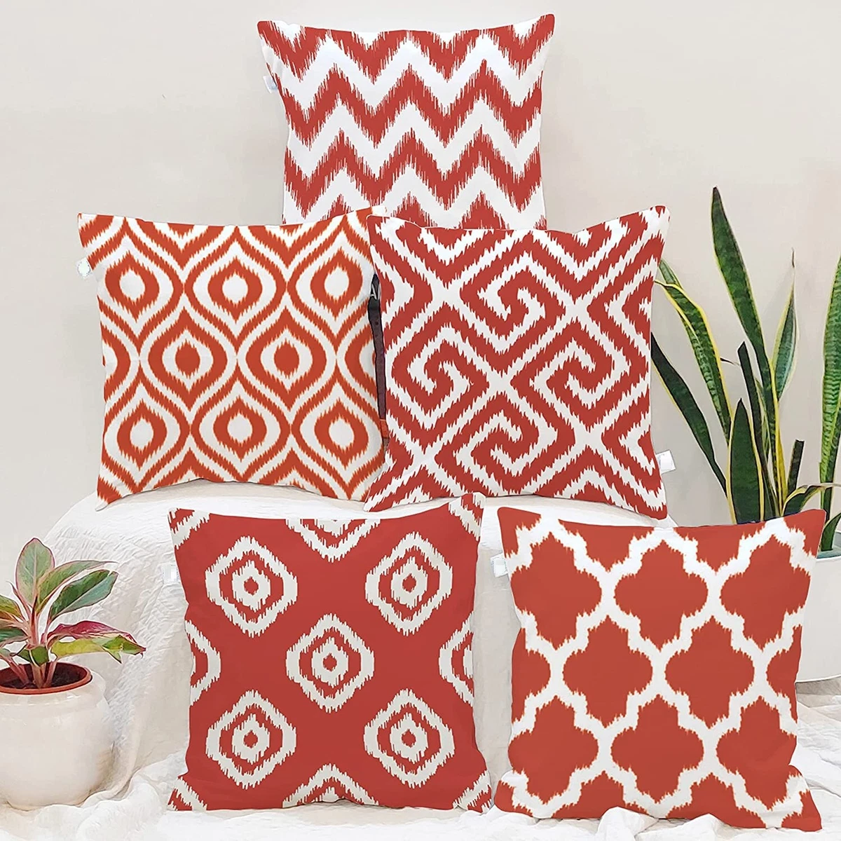 Ikat print top cushion covers