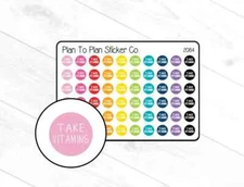 2084~~Take Vitamins Reminder Planner Stickers.