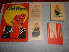 Vintage 1936 Milton Bradley OLD MAID Card Game 4116 w/Original Box Top COMPLETE