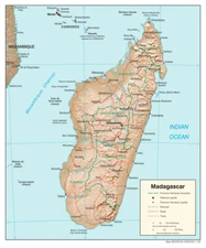 Madagascar Physical Geography Physiographic Map Country Nation Poster Print