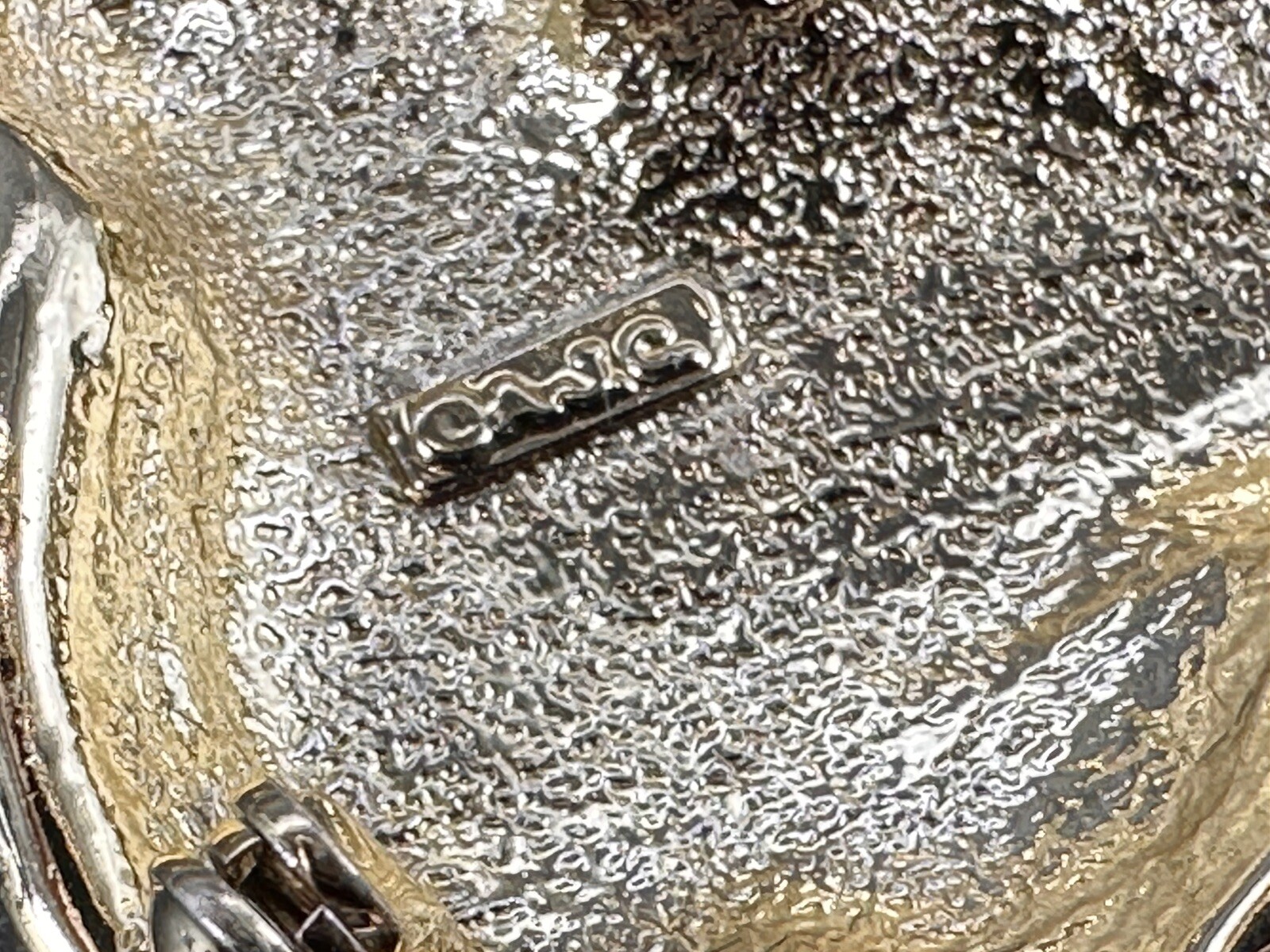 Patchwork Cat Lying Down Pin Brooch Signed A.J.C.… - image 3