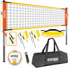 32FT Portable Volleyball Net Set - Adjustable Height for Beach & Grass Play
