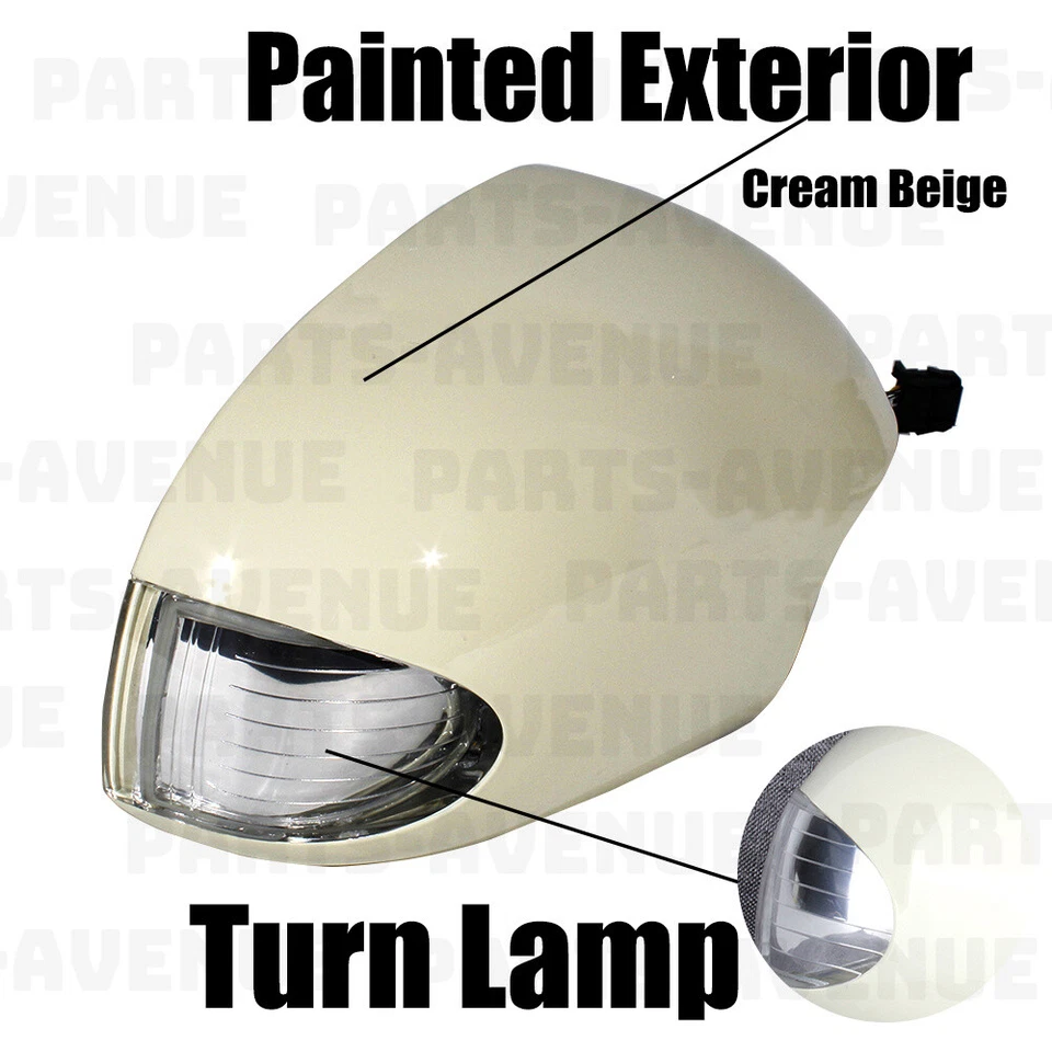 Espejo retrovisor de luz giratoria pintado beige crema de 7 pines para Volkswagen Beetle 06-2009 derecho Foto 3 de 4