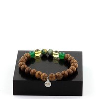 Mineralien Und Edelsteine. Perlenarmband Mit Chrysokoll Aus Namibia Und Citrin