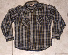 Vintage 60s Frostproof Shirt Sanforized Flannel Thick Plaid Cotton USA Size L