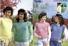 Knitting Pattern Leaflet Pretty Patterned Ves...