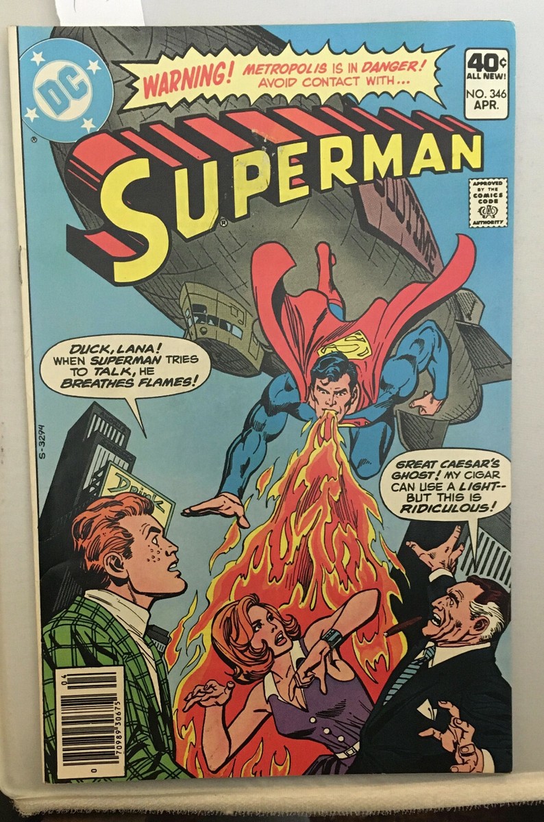 Superman Warning Metropolis is in Danger! DC Comic Book #346