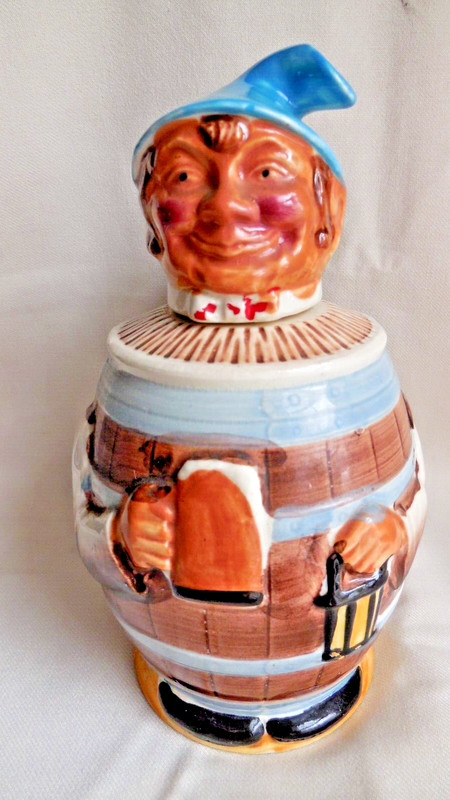 Unique Barrel Elf Ceramic Pouring/Decanter Registered EW Barware empty