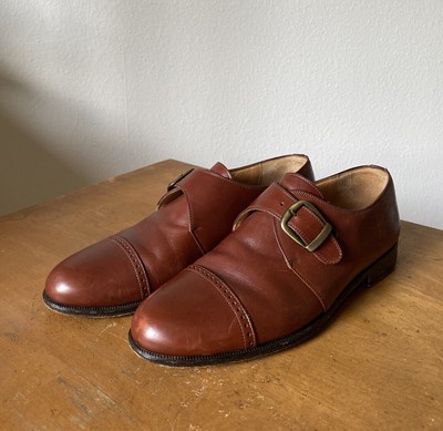 Men Italian Premier Nordstrom Brown Monk Strap Leather Dress Shoes