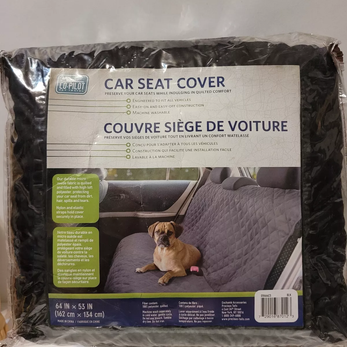 Co Pilot Bench Dog Car Seat Cover Black Large 64