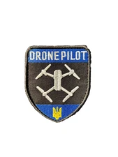 Drone Pilot Ukraine Morale Patch Tactical UAV Operator Badge Hook Backing 8x9 cm