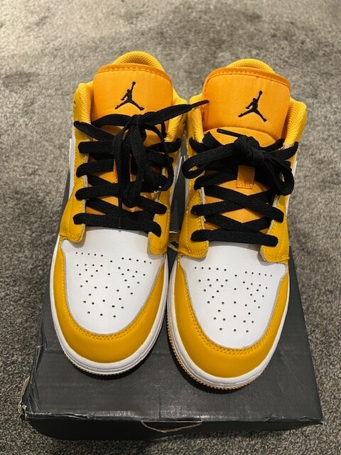 black and yellow jordans size 6