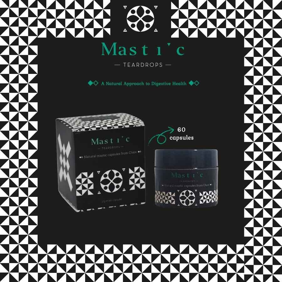 Mastic Teardrops Natural Chios Gum for Digestive Health 60/200 Caps | 300mg/cap