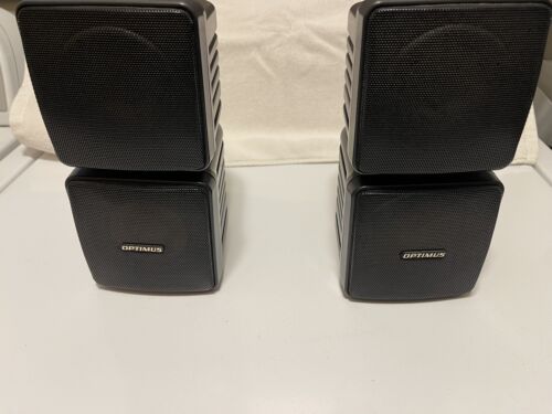 Optimus XTS8 Compact Cube Bookshelf Audio Satellite Speakers Black 30W 8 Ohm