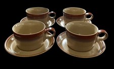 Set Of 4 Mikasa Potters Art Country Cabin Ben Seibel Cups & Saucers Japan EUC