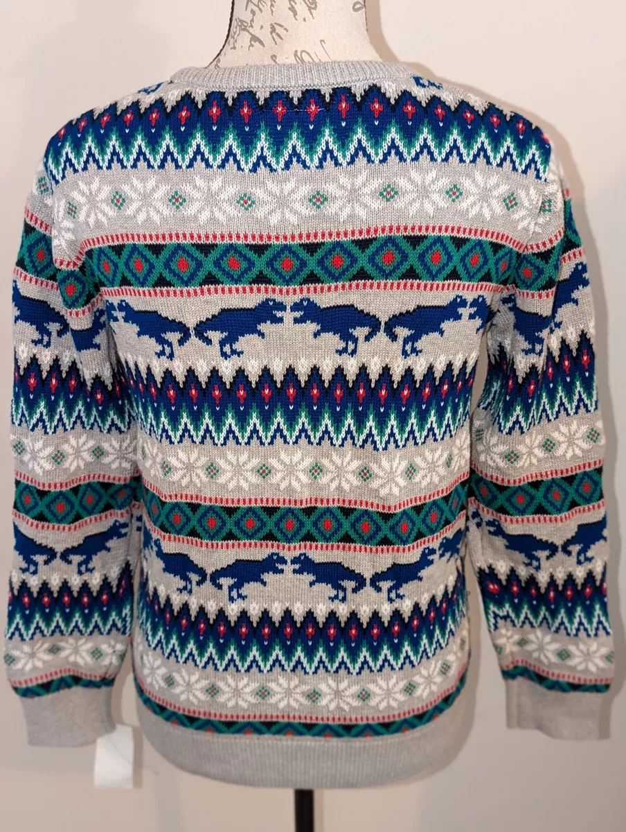 Dinosaur fair isle sweater top